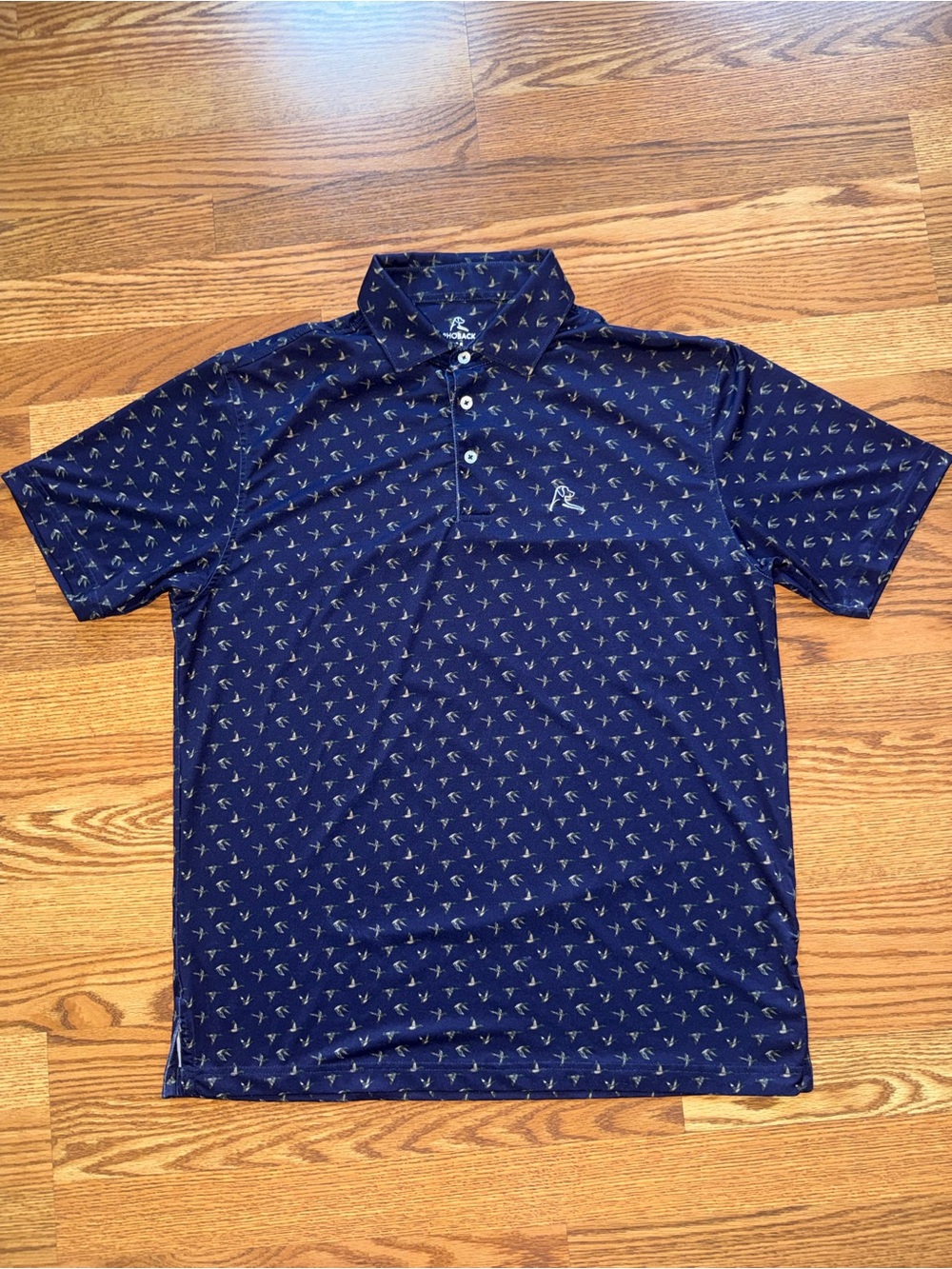 Rhoback Duck “The Mallard” Navy Polo Print Medium